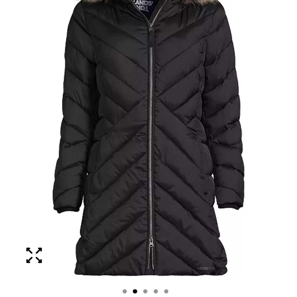 Lands' End Women's Black Puffer Coat